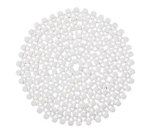 Round Bamboo Placemat in White, Set of 4