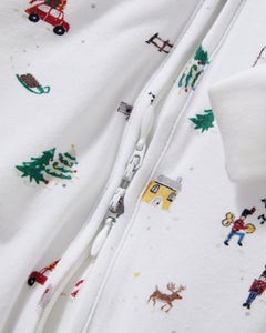 Baby’s Pima Peekaboo Romper in Holiday Town