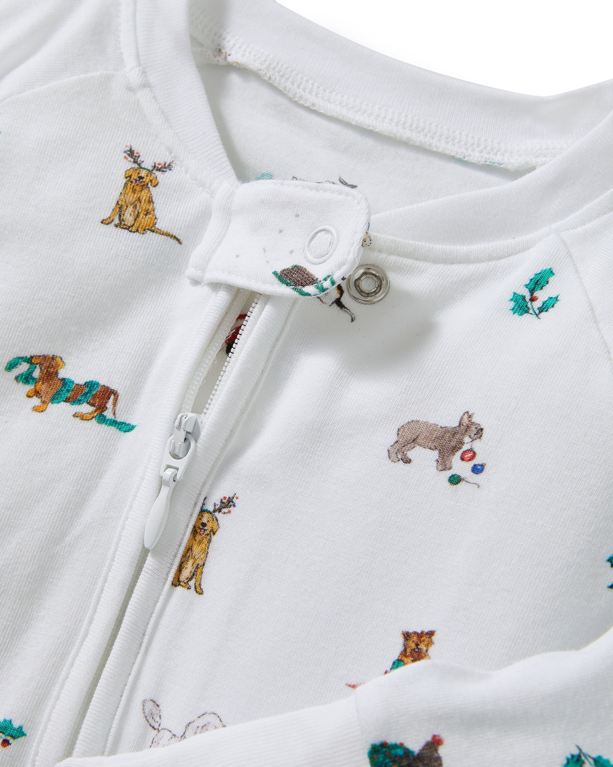 Baby’s Pima Peekaboo Romper in Jingle Paws