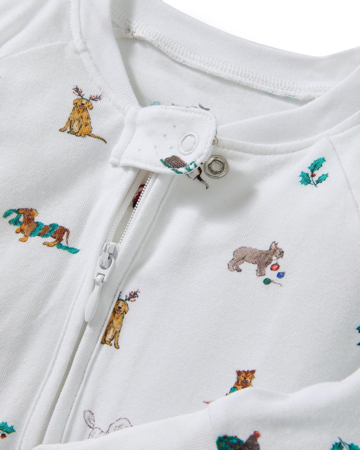 Baby’s Pima Peekaboo Romper in Jingle Paws
