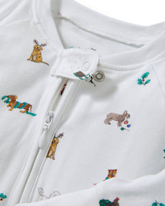Baby’s Pima Peekaboo Romper in Jingle Paws