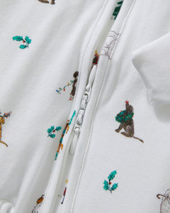Baby’s Pima Peekaboo Romper in Jingle Paws