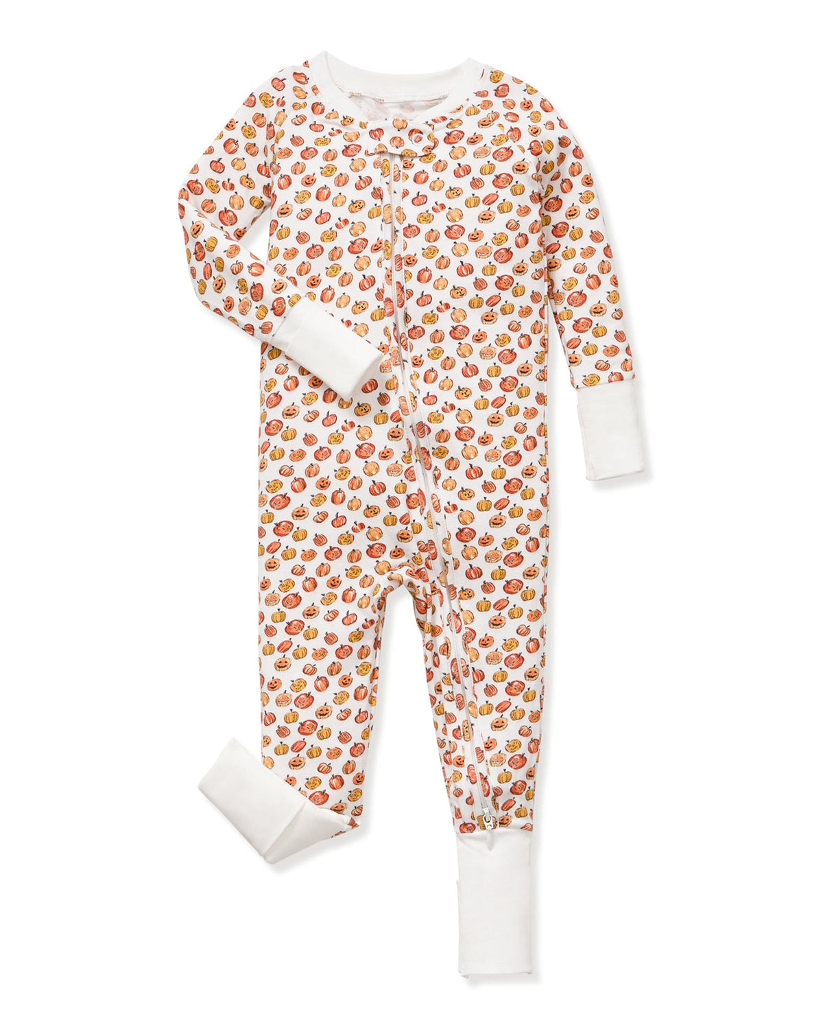 Baby’s Pima Peekaboo Romper in Pumpkin Patch