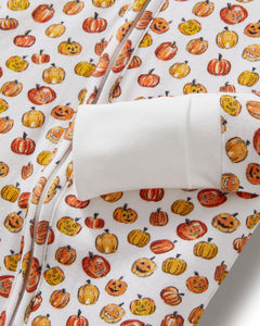 Baby’s Pima Peekaboo Romper in Pumpkin Patch