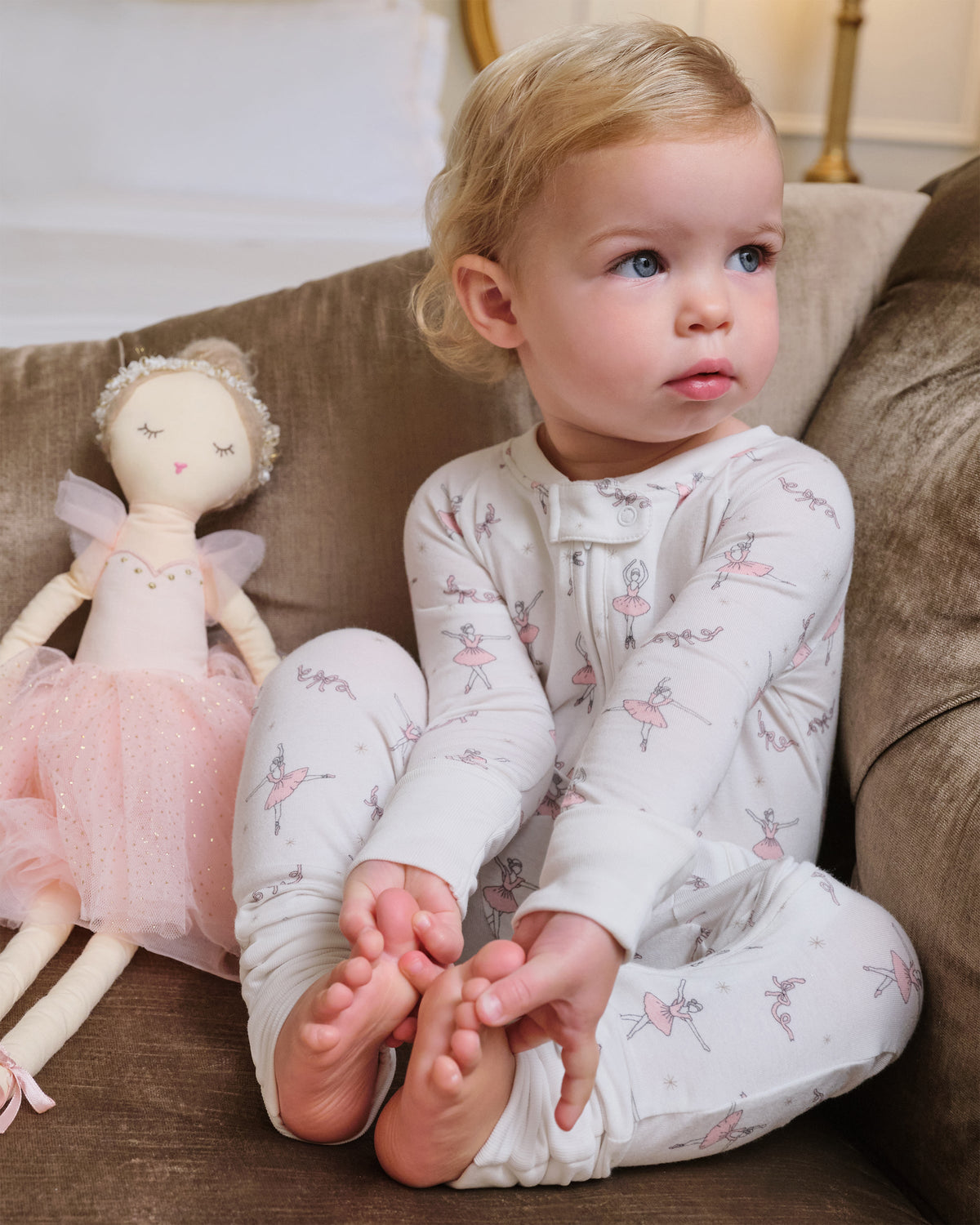 Baby’s Pima Peekaboo Romper in Sugar Plum Fairy