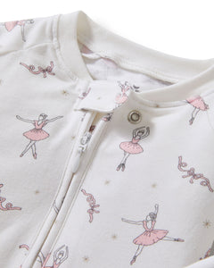 Baby’s Pima Peekaboo Romper in Sugar Plum Fairy