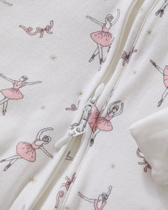 Baby’s Pima Peekaboo Romper in Sugar Plum Fairy