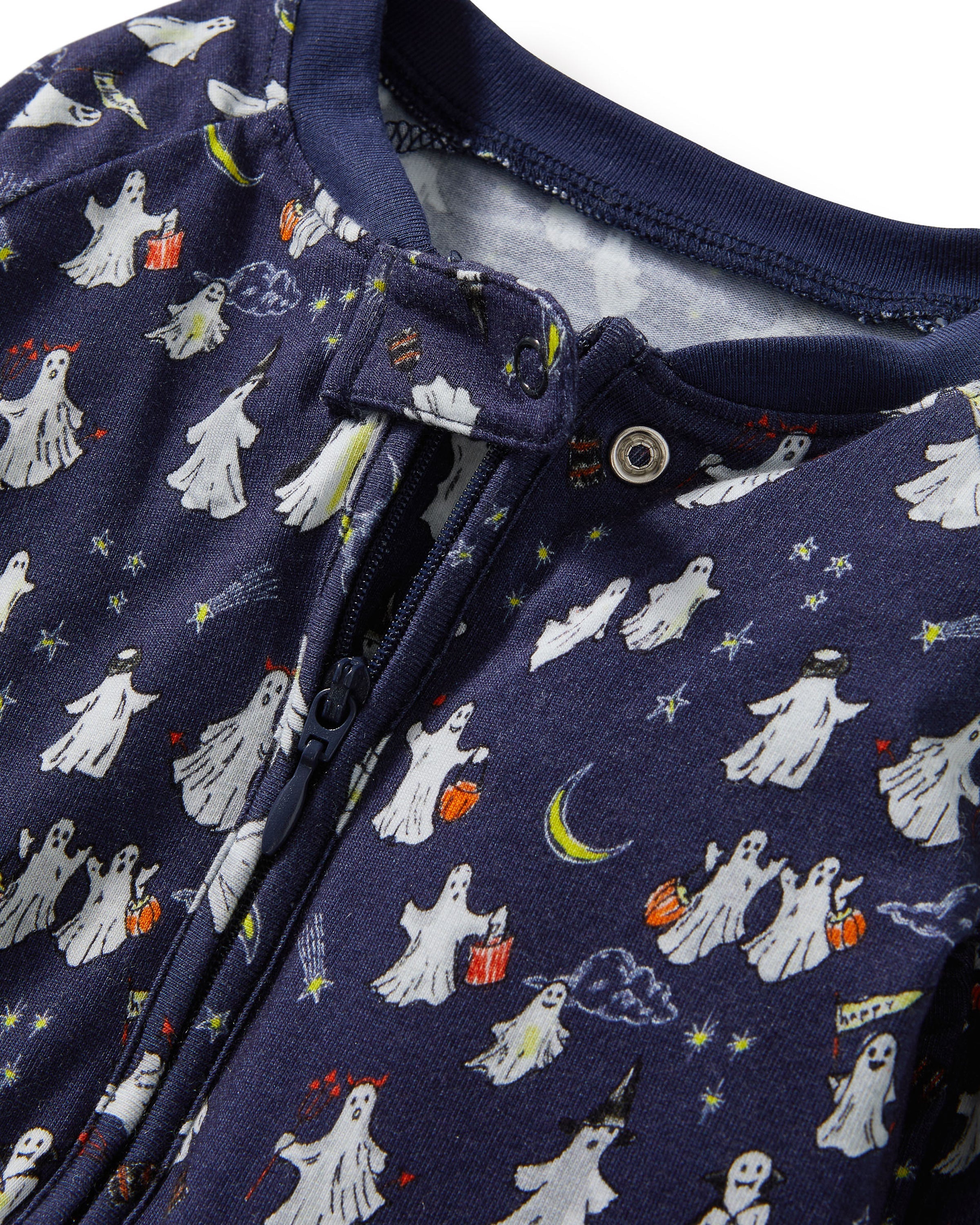 Baby’s Pima Peekaboo Romper in Spooky Slumber