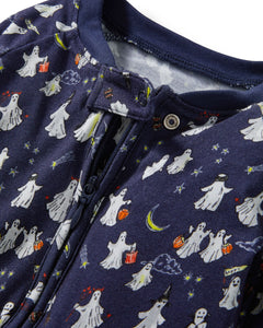 Baby’s Pima Peekaboo Romper in Spooky Slumber
