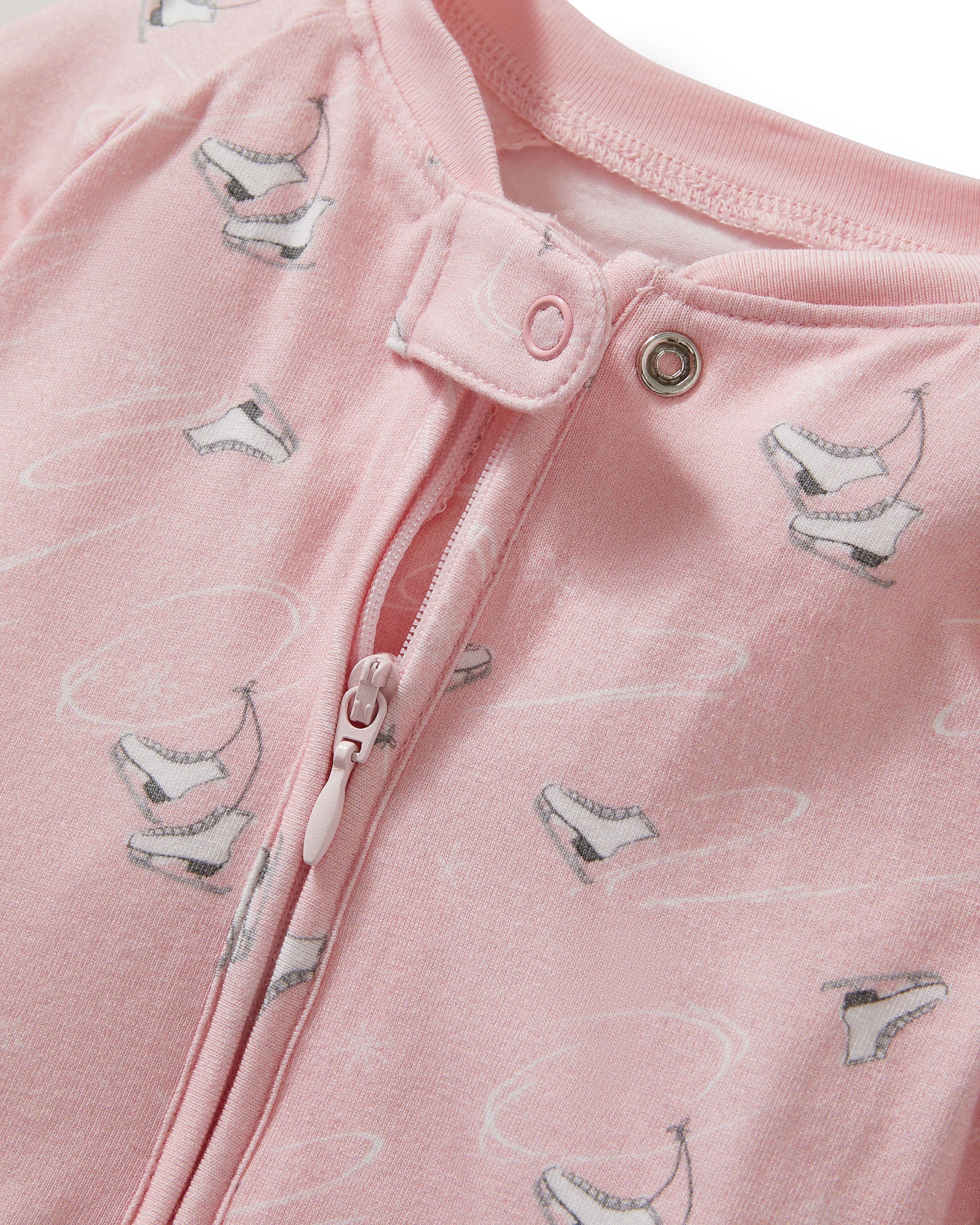 Baby’s Pima Peekaboo Romper in Winter Skates
