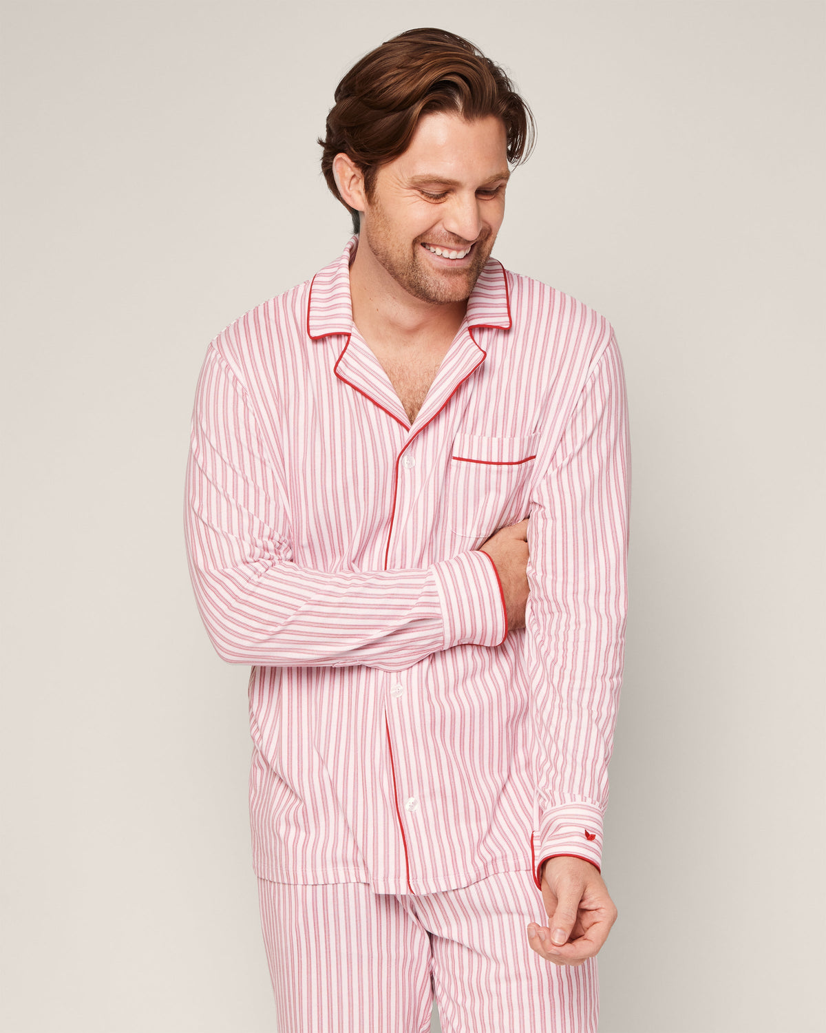 Men’s Pima Pajama Set in Antique Red Ticking