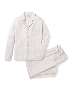 Men’s Pima Pajama Set in Camel Ticking