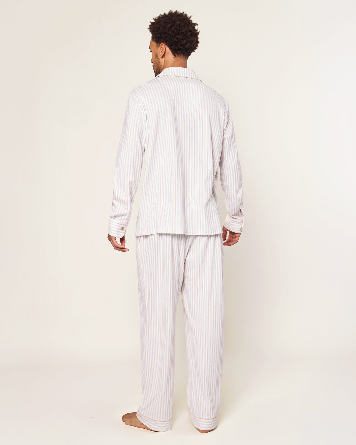 Men’s Pima Pajama Set in Camel Ticking