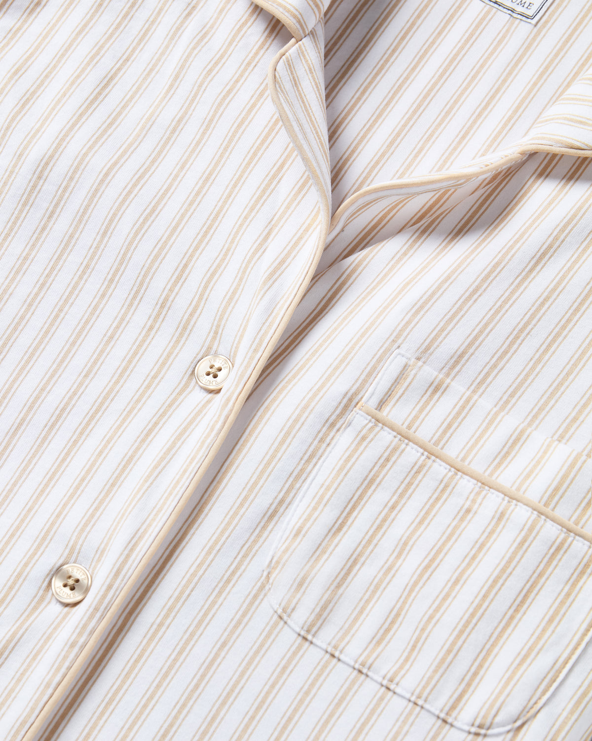 Men’s Pima Pajama Set in Camel Ticking