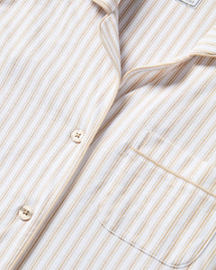 Men’s Pima Pajama Set in Camel Ticking