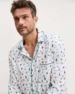 Men’s Pima Pajama Set in Merry Meow