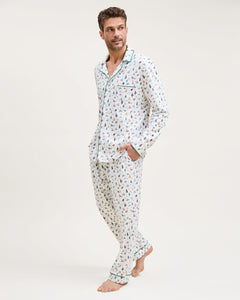 Men’s Pima Pajama Set in Merry Meow