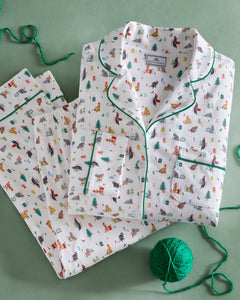 Men’s Pima Pajama Set in Merry Meow
