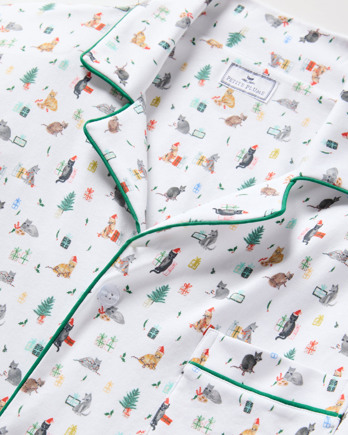 Men’s Pima Pajama Set in Merry Meow