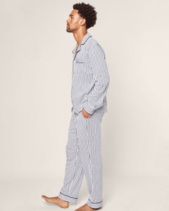 Men’s Pima Pajama Set in Navy French Ticking
