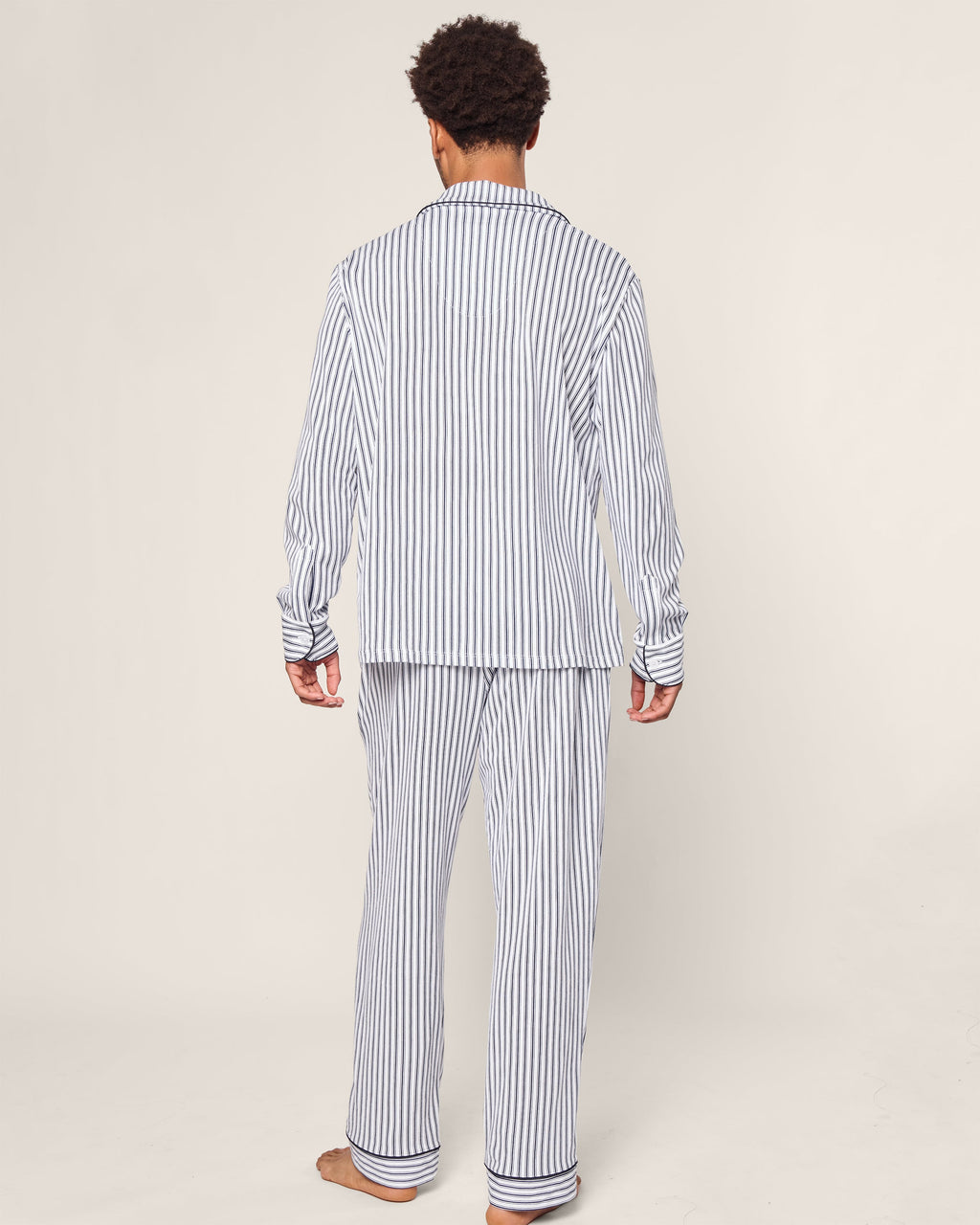 Men’s Pima Pajama Set in Navy French Ticking