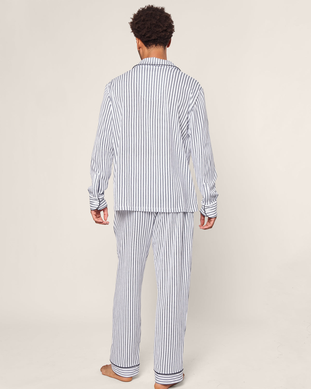 Men’s Pima Pajama Set in Navy French Ticking