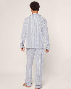 Men’s Pima Pajama Set in Navy French Ticking