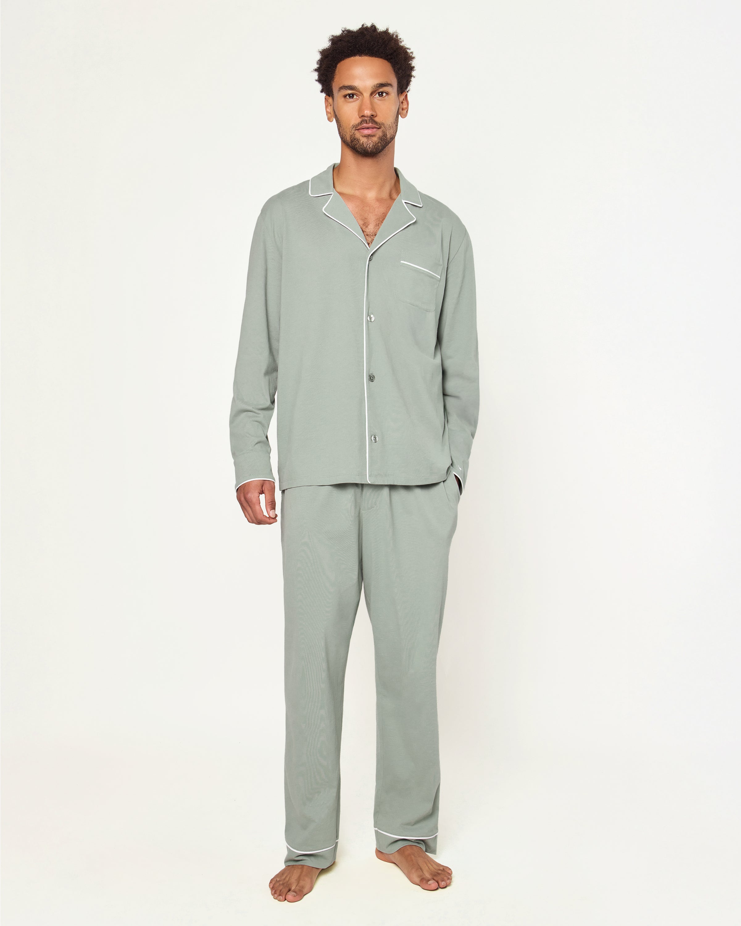 Men’s Pima Pajama Set in Sage