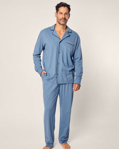 Men’s Pima Pajama Set in Mystique Blue