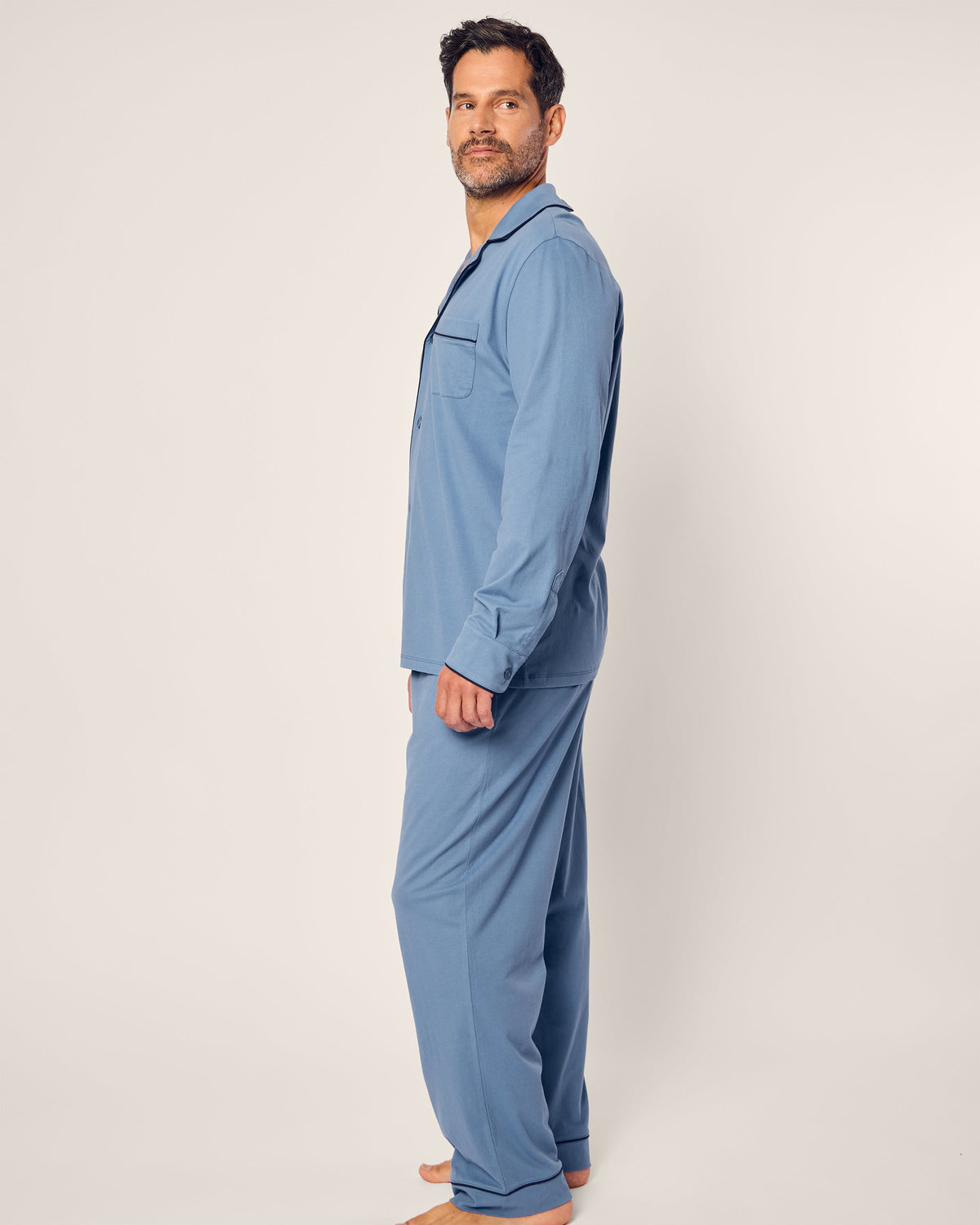 Men’s Pima Pajama Set in Mystique Blue