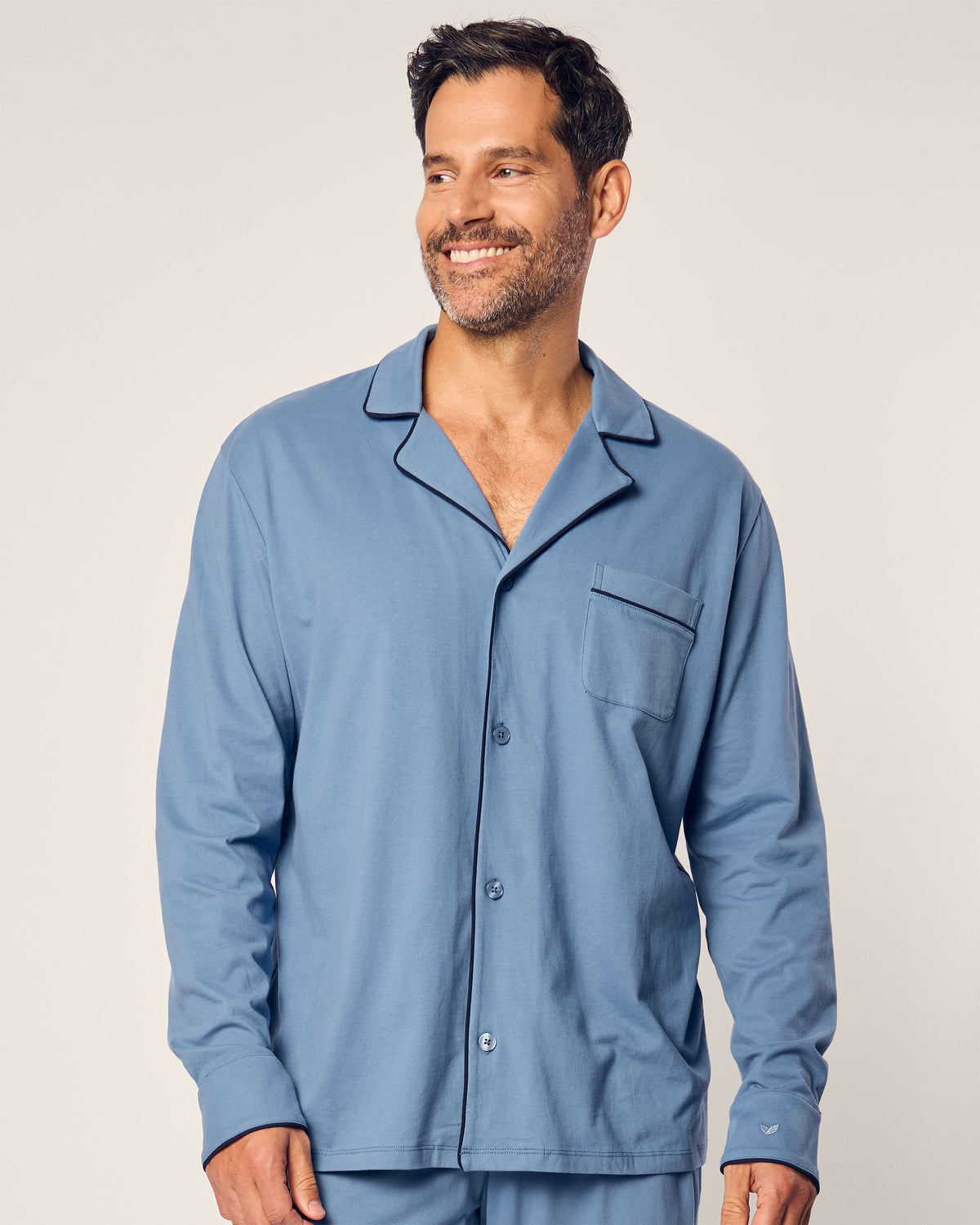 Men’s Pima Pajama Set in Mystique Blue