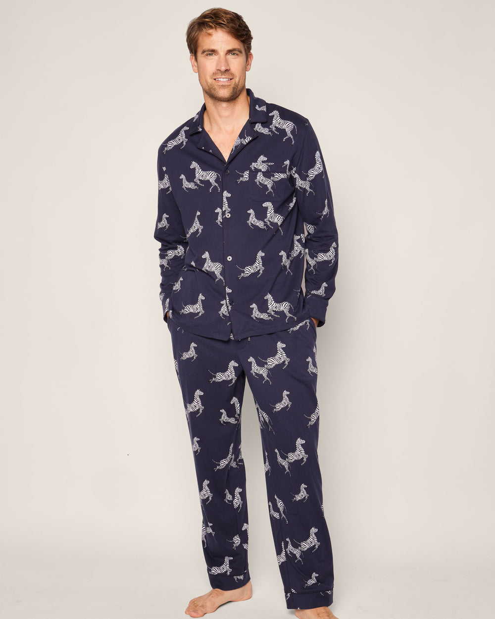 Men’s Pima Pajama Set in Zèbre de Nuit