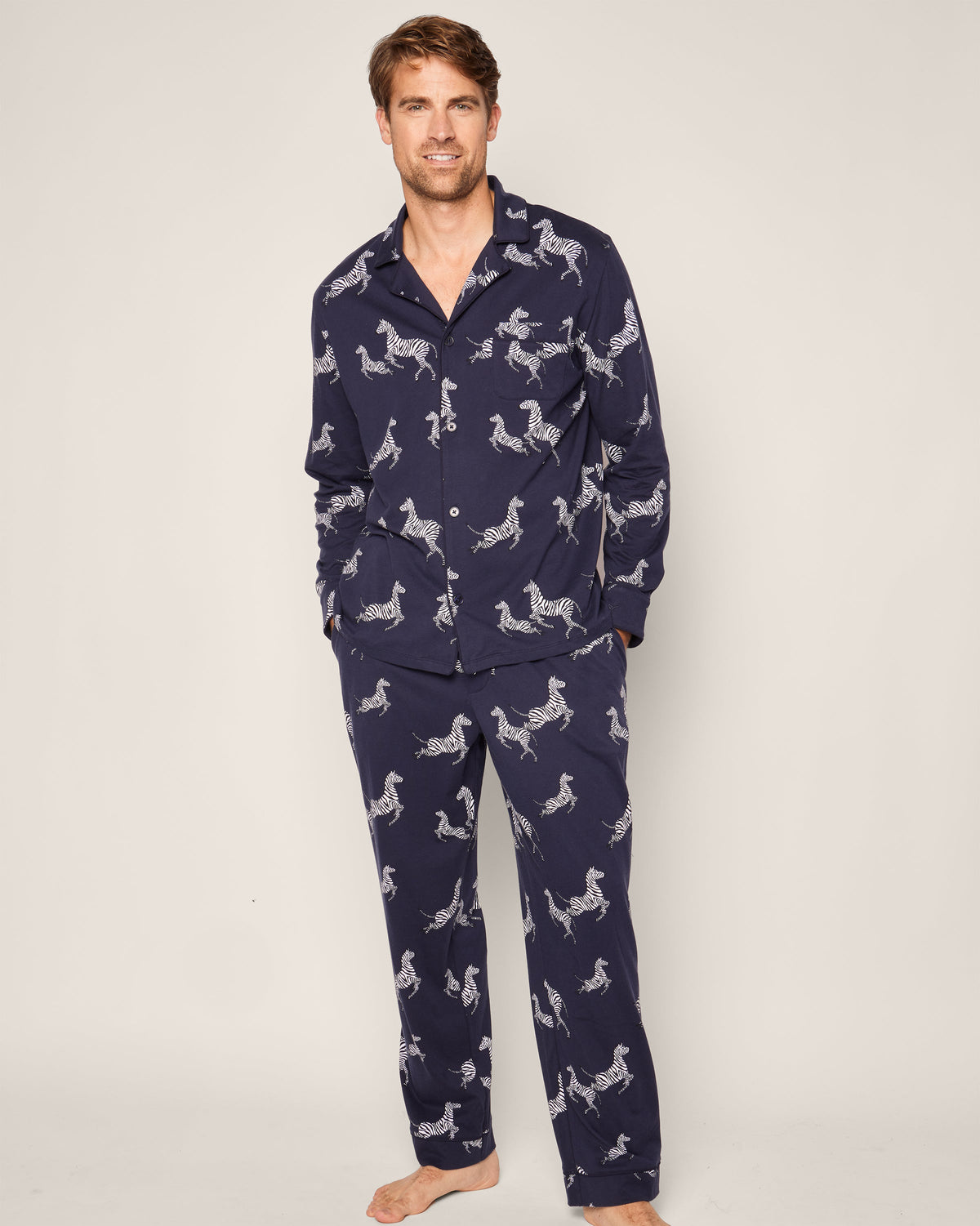 Men’s Pima Pajama Set in Zèbre de Nuit
