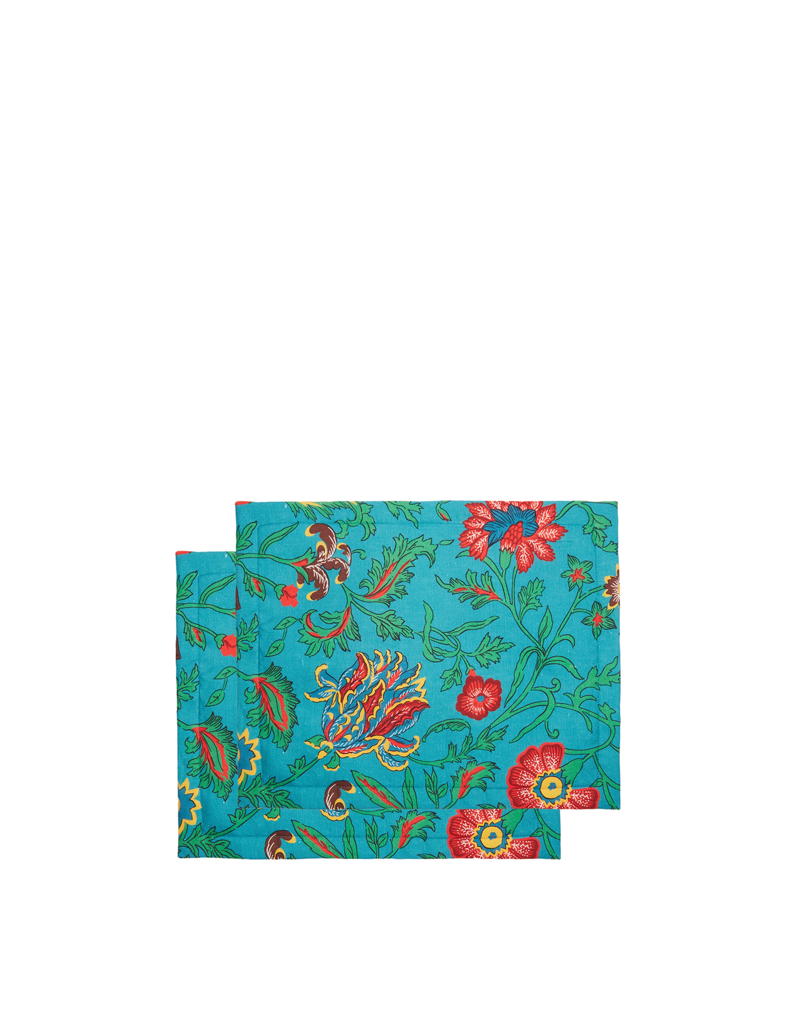 Placemats in Dragon Flower Turquoise, Set of 2