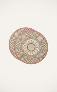 Disk Placemats in Napoli Dusty Pink, Set Of 2