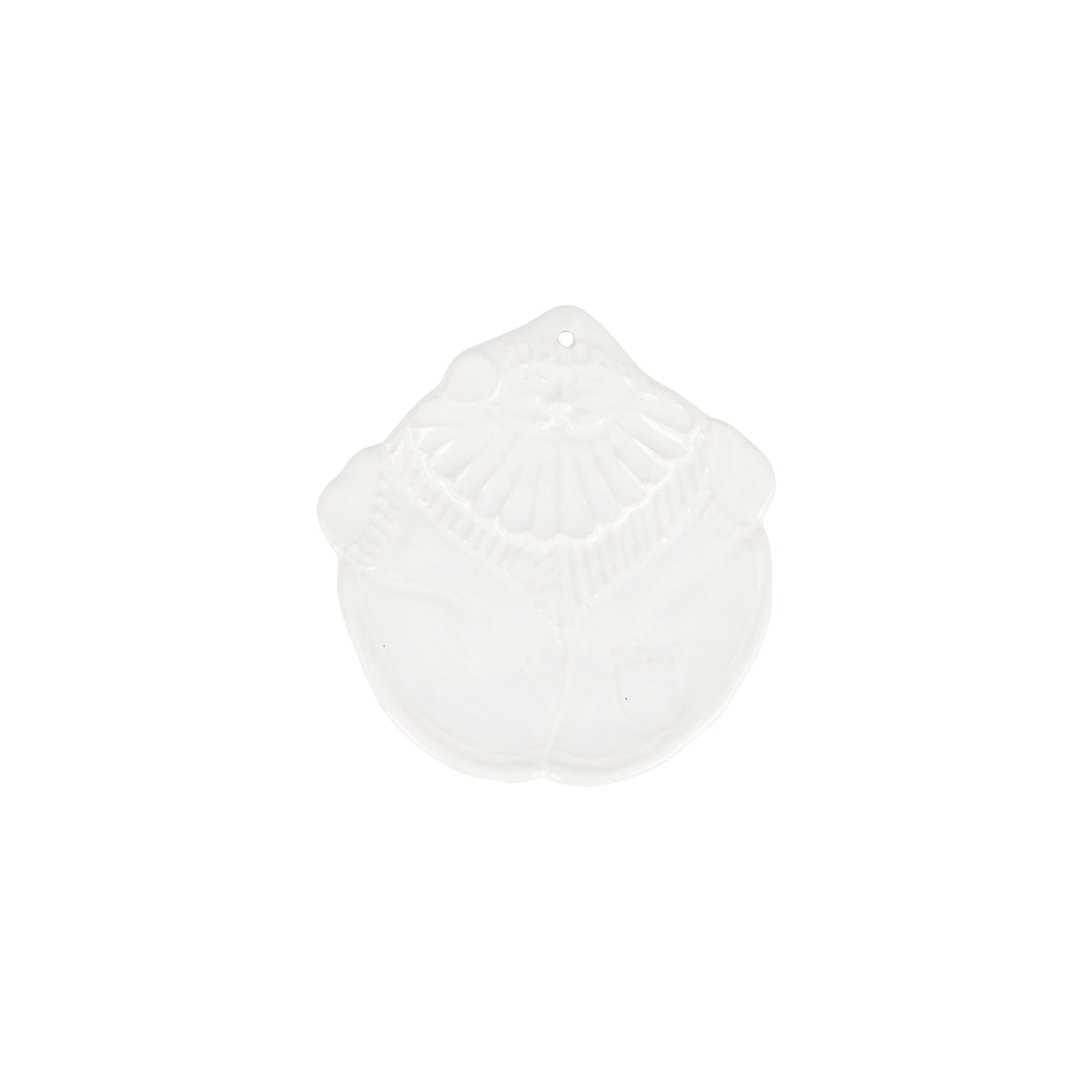 Pietra Natale Figural Santa Ornament in White