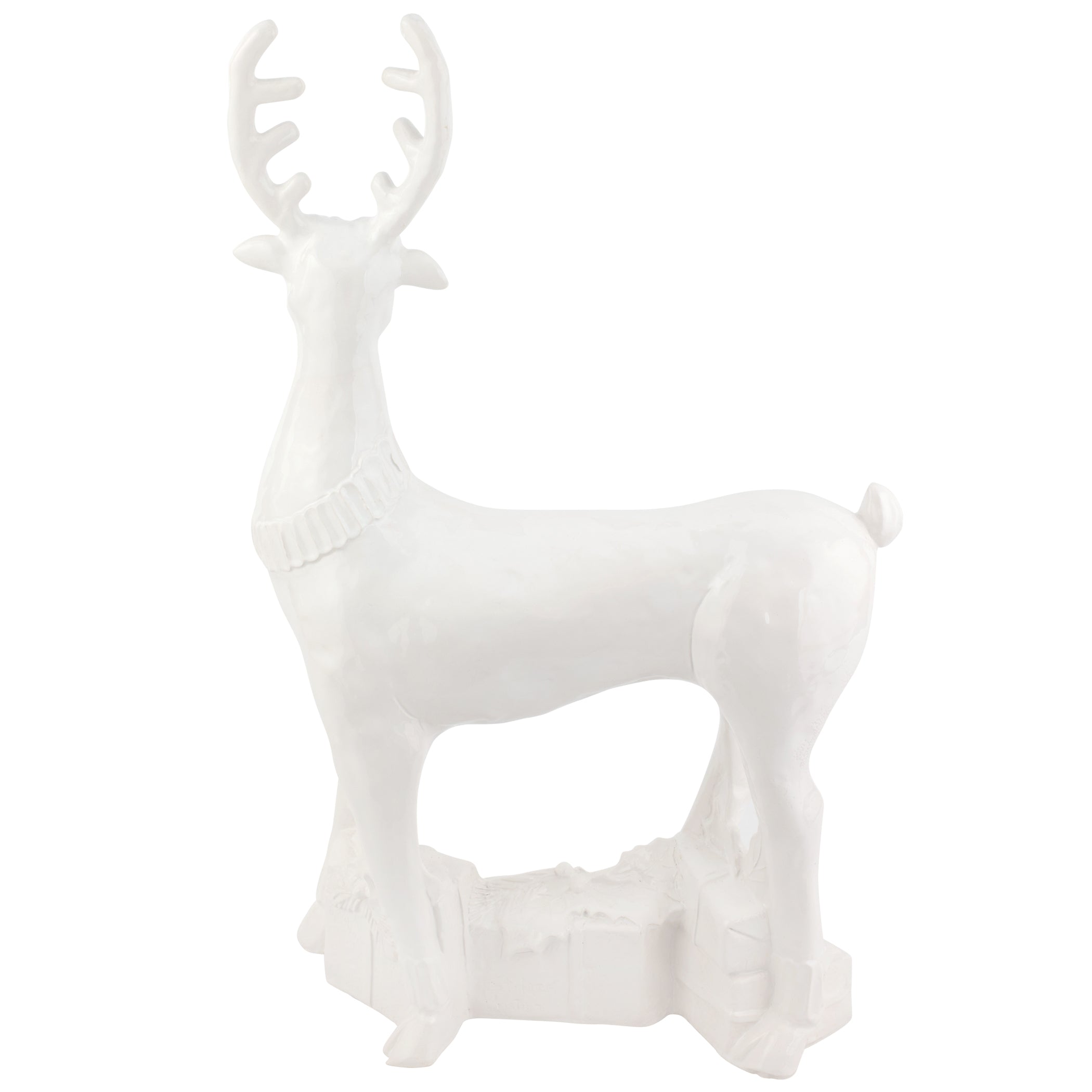 Pietra Natale Figural Deer Sculpture in White