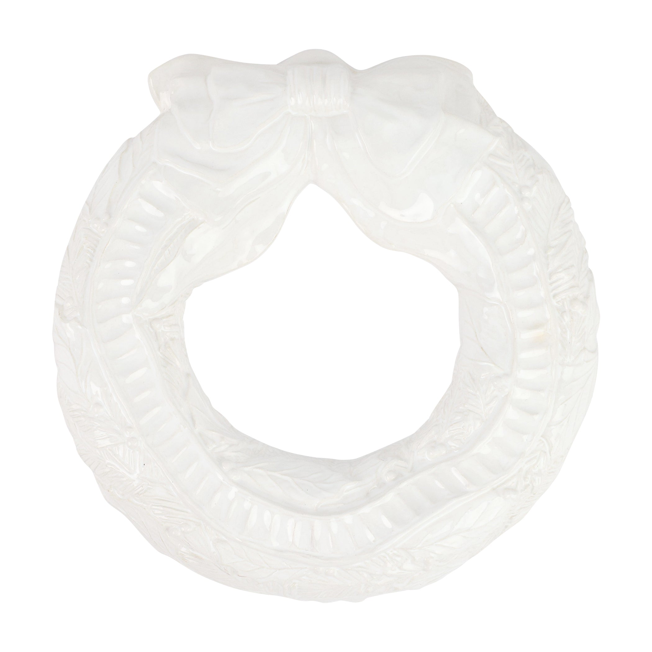 Pietra Natale Figural Wreath in White