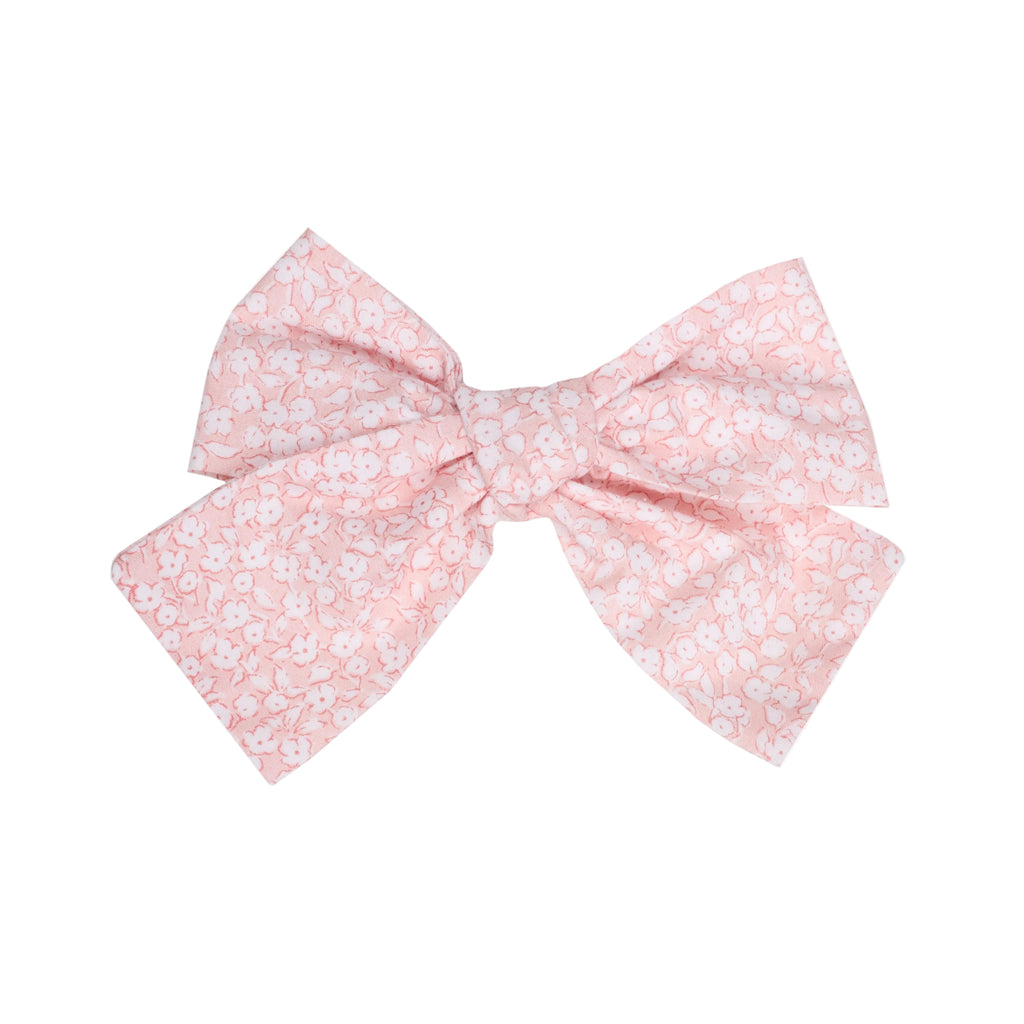 Pink Ecru Flower Bow Clip