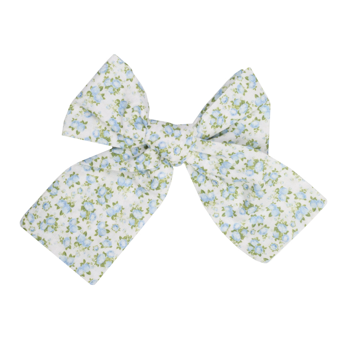 Flower Blue Bow Clip