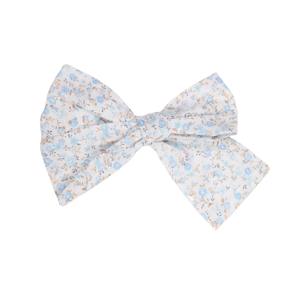 Light Blue Flower Bow Clip