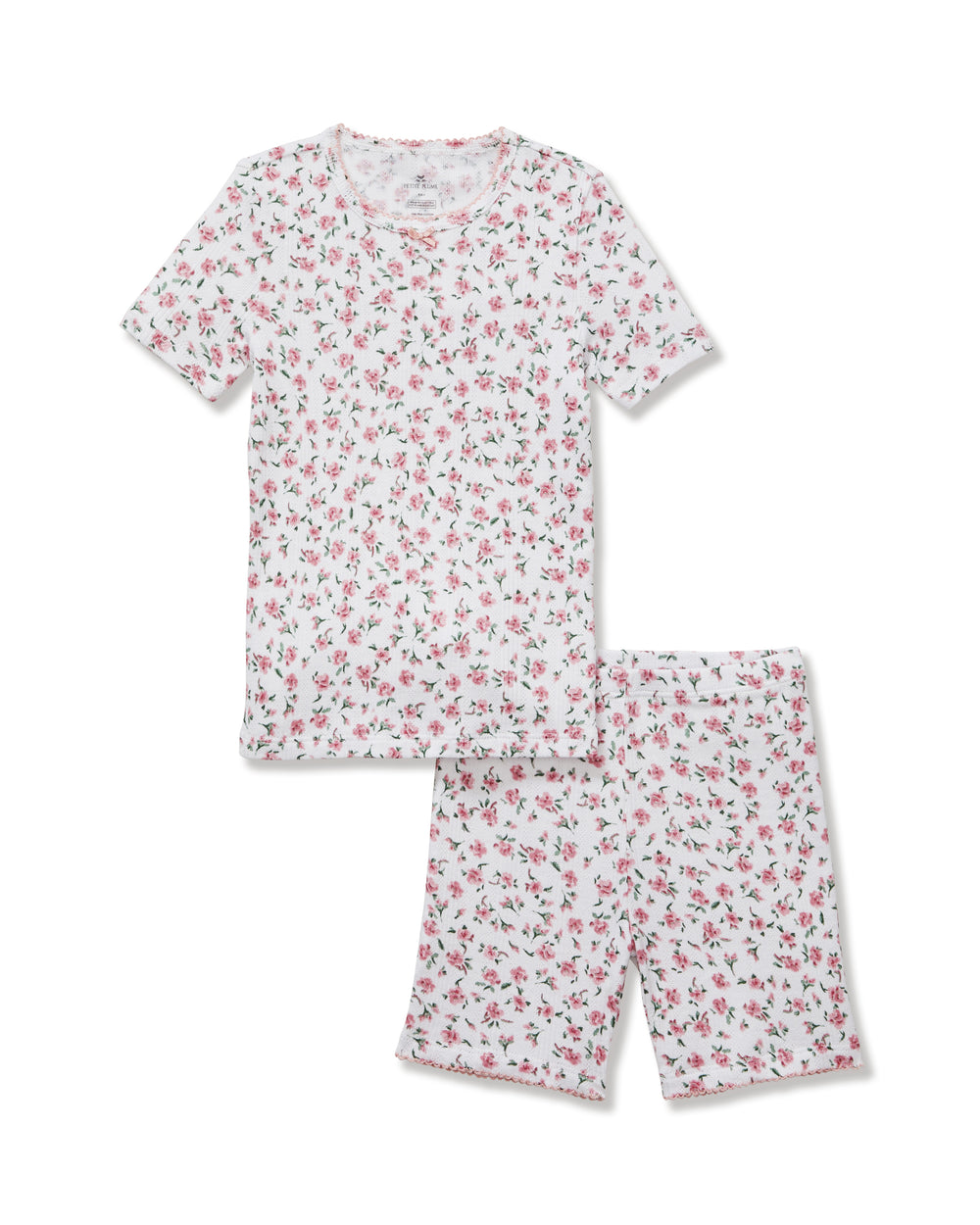 Kid's Pointelle Pajama Short Set in Pink Floral