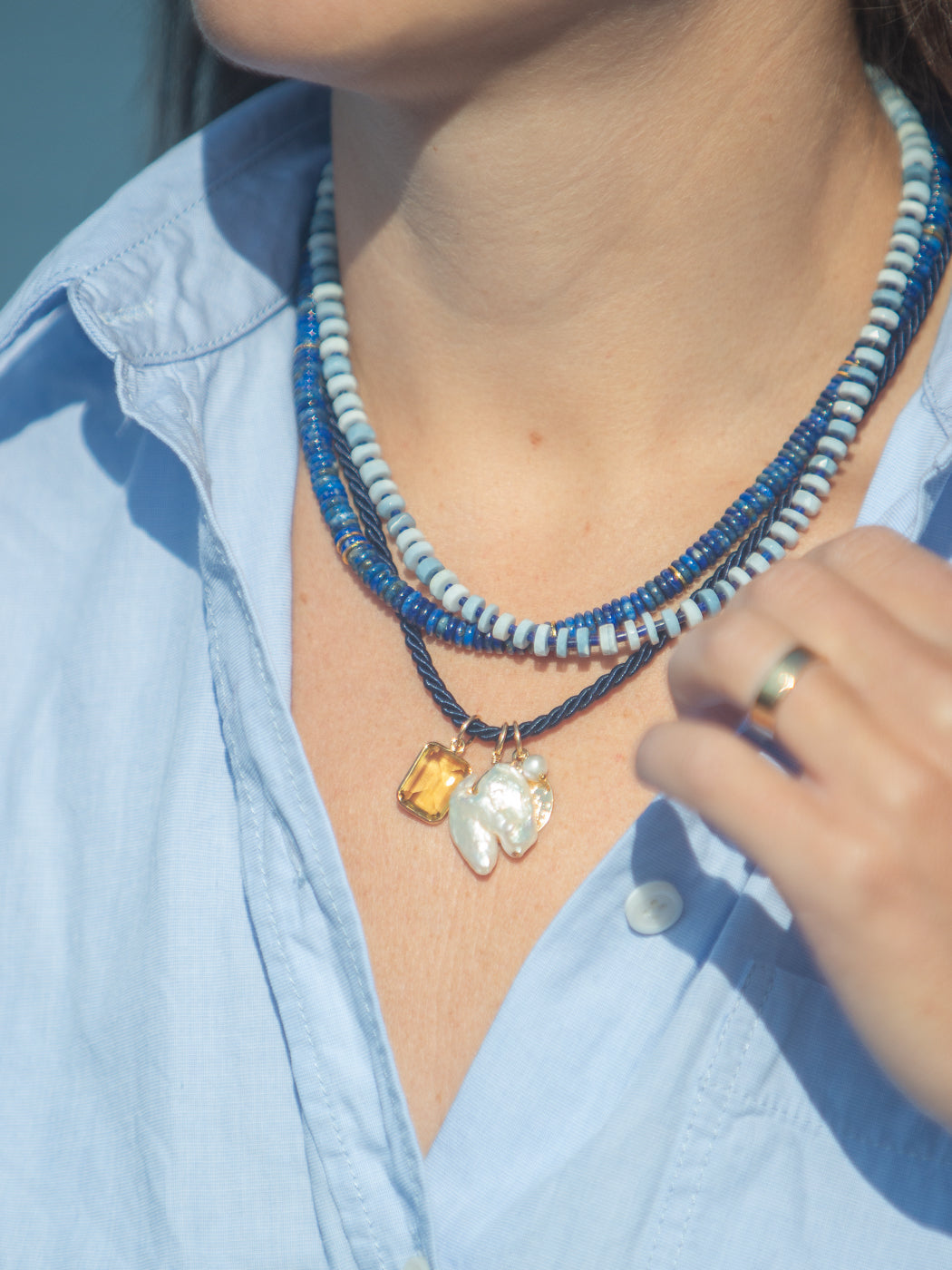 Polly Necklace in Blue