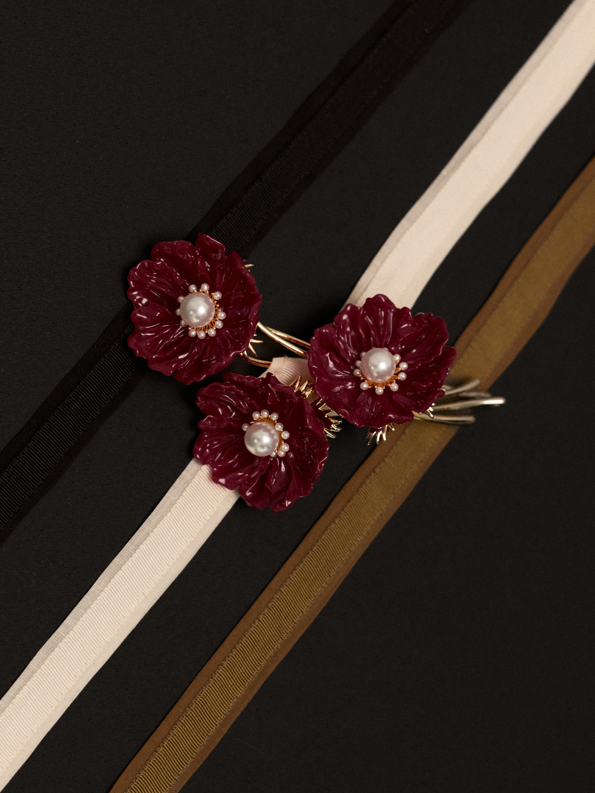 The Poppy Buckle in Dark Red