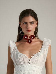 The Poppy Buckle in Dark Red