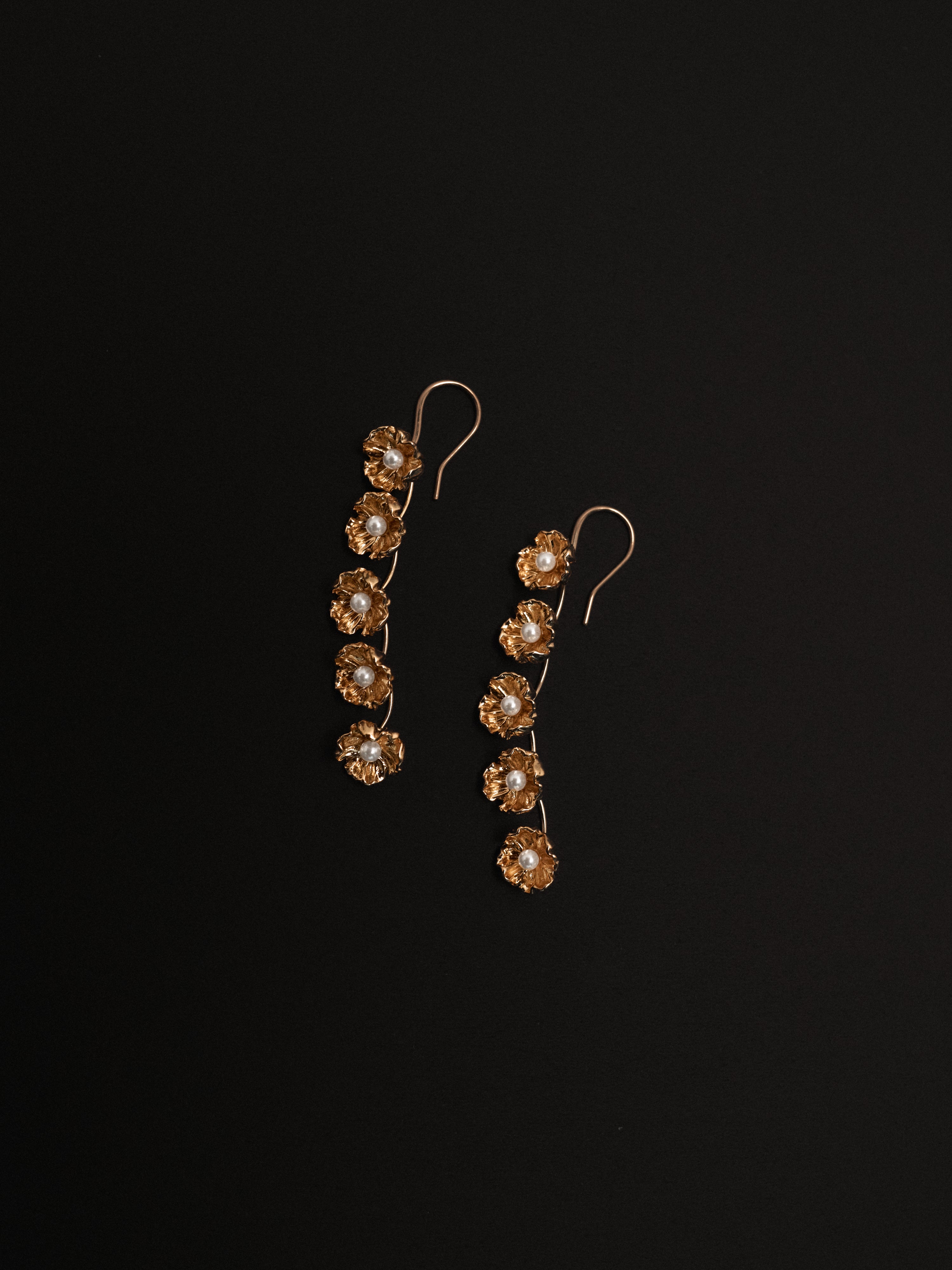 V. Chapman x Kristopher Brock Poppy Dangle Earring in Gold