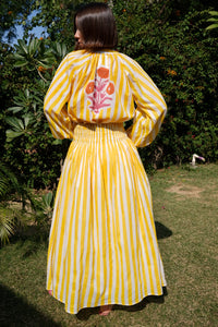 Porto Skirt in Yellow Stripe