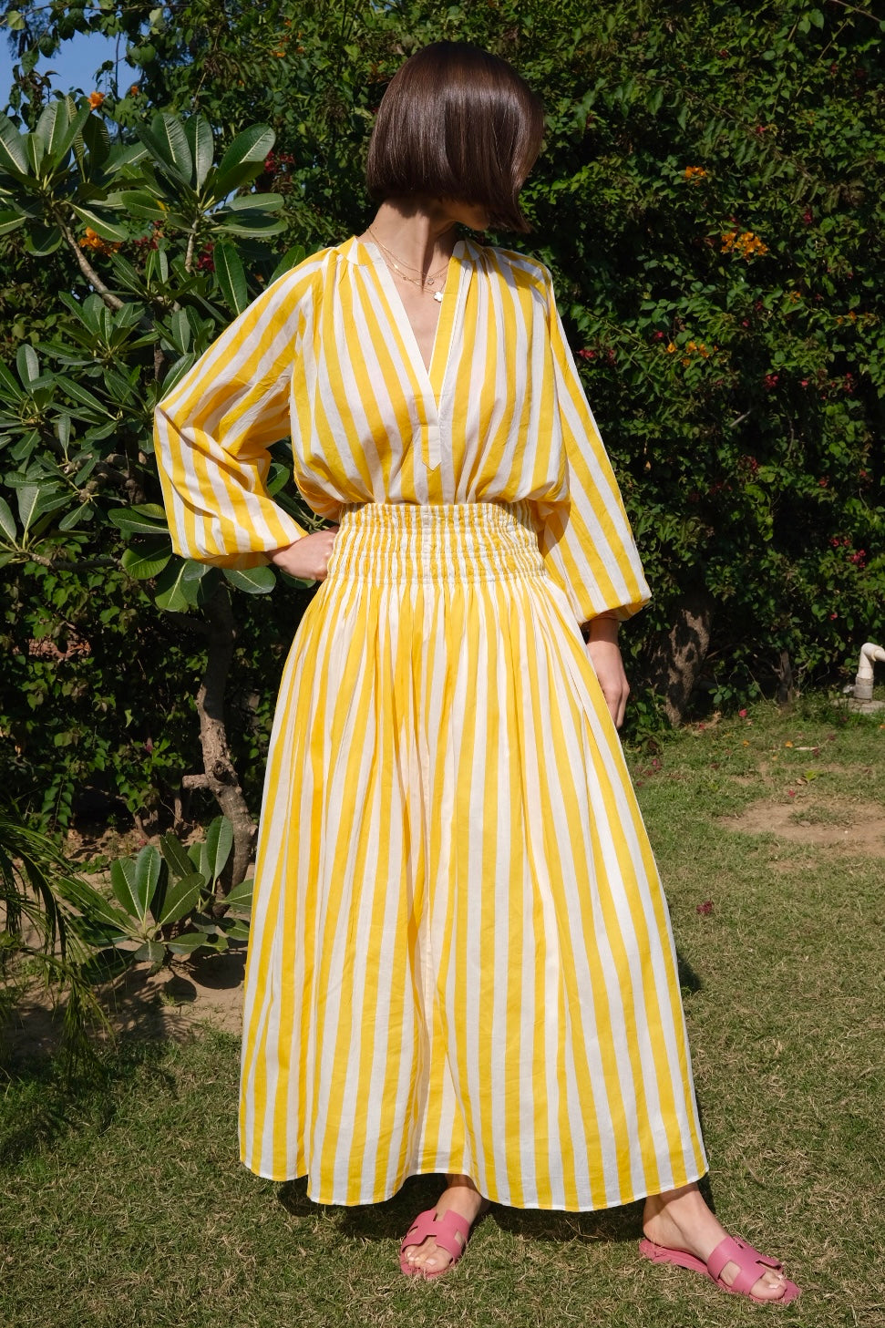 Porto Skirt in Yellow Stripe