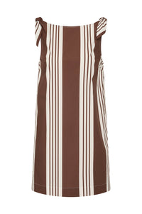 Rosie Mini Dress in Chocolate Stripe