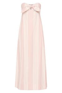 Rosie Strapless Dress in Pink Stripe